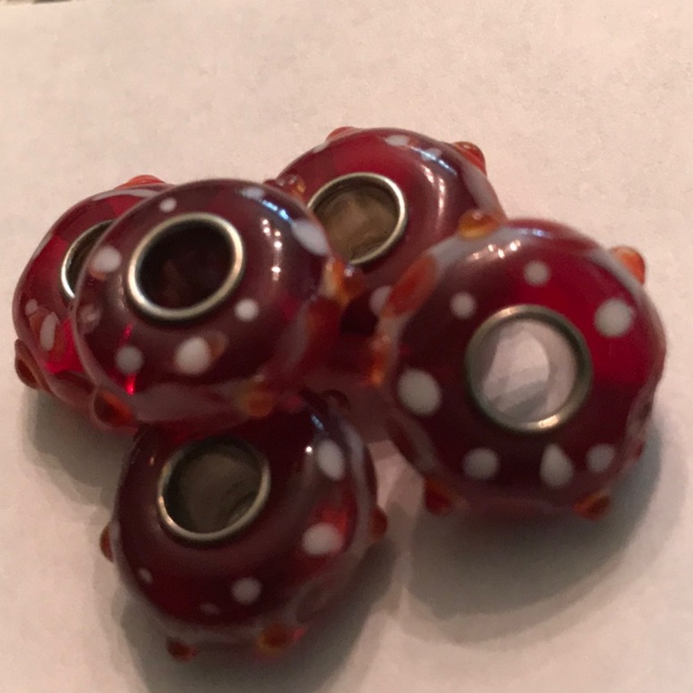 Set of (5) 5mm Solid Core European Bead Charms